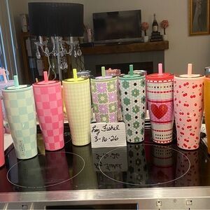 Colorful Patterned Tumblers Set